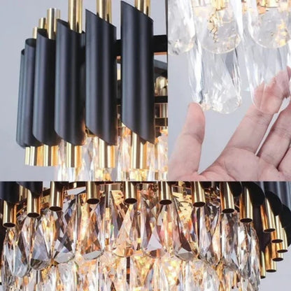 Crystal Luster Versailles supremo 12xe27, priemer 80 cm, lesklé a čierne zlato, nastaviteľná výška