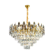 Crystal Luster Alhambra Eleganza 8x E14, priemer 49 cm, lesklé zlato, nastaviteľná výška
