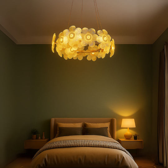LED krištáľový luster, Cadenza Allegro 40W, priemer 48 cm, nastaviteľná výška, zlatý, teplé/studené/neutrálne svetlo 3000K/4000K/6000K, kov a krištáľový krištáľový luster Predvolený názov Alessandro Design