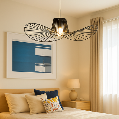 Lustra pozastavená Elias, 1x E27, priemer 50 cm, čierna