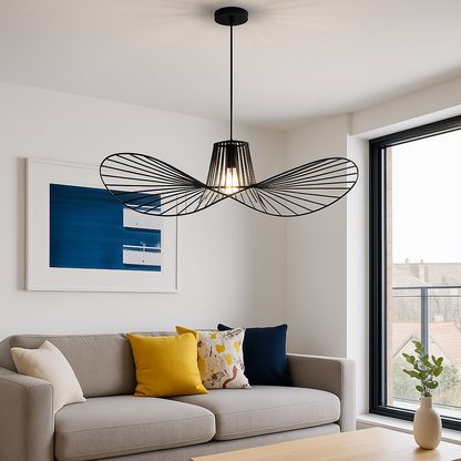 Lustra pozastavená Elias, 1x E27, priemer 50 cm, čierna