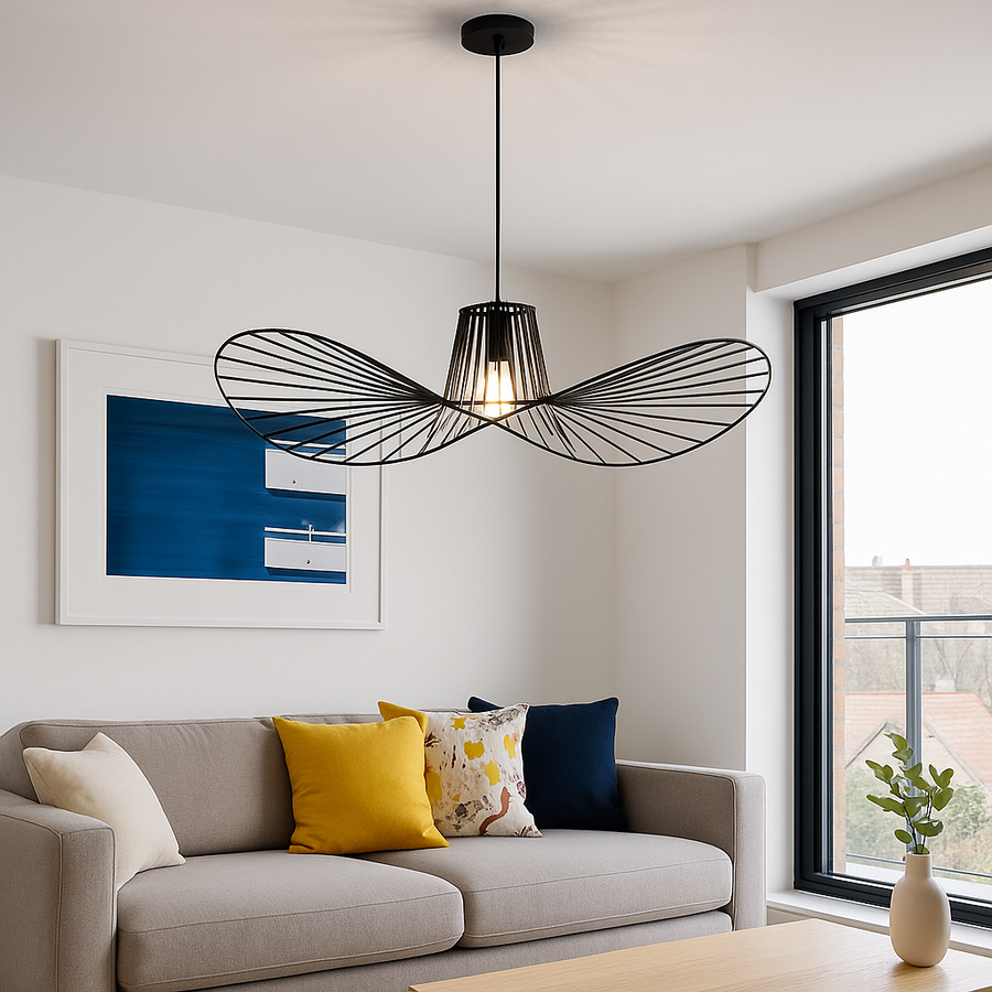 Lustra pozastavená Elias, 1x E27, priemer 50 cm, čierna
