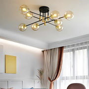 Okrúhle lampa, Penthouse Grand, 8xe27, zlatá čierna, kov