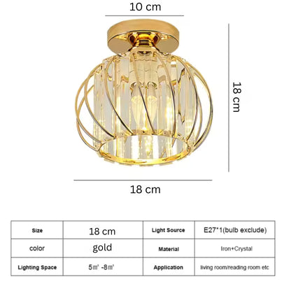Luster Cora 1xE27, zlato, kov a sklo