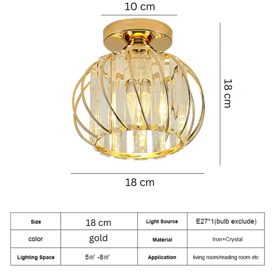 Luster Cora 1xE27, zlato, kov a sklo