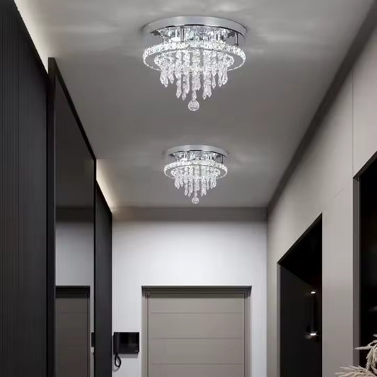 Round Alberian Led Led, 20 W, studené/horúce/neutrálne svetlo, kryštál, lesklý chróm