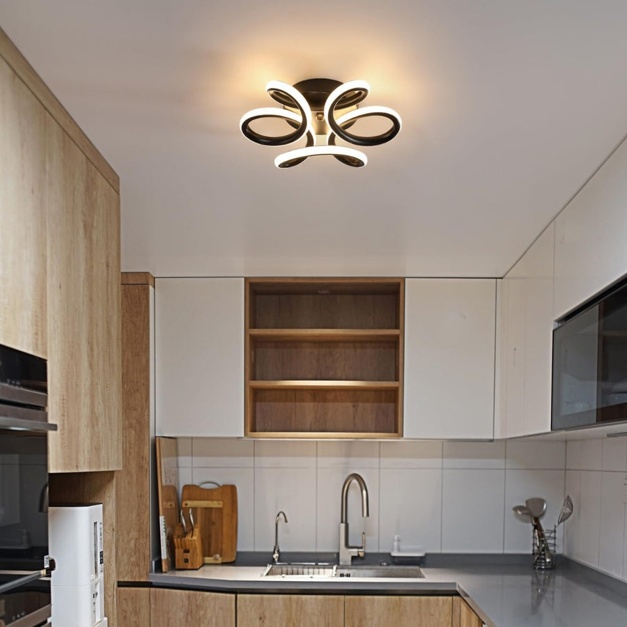 LED LED vrchol Helix, 44 W, vlnité, studené/horúce/neutrálne svetlo, čierne