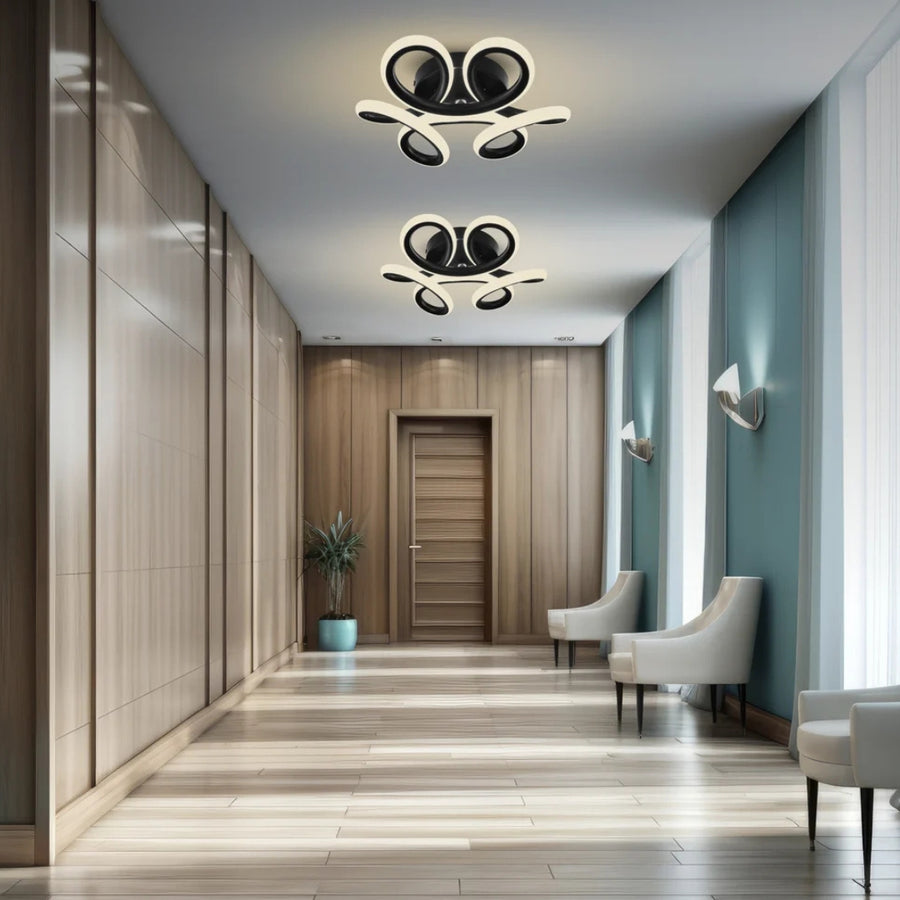 LED LED vrchol Helix, 44 W, vlnité, studené/horúce/neutrálne svetlo, čierne