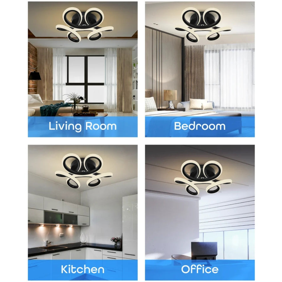 LED LED vrchol Helix, 44 W, vlnité, studené/horúce/neutrálne svetlo, čierne