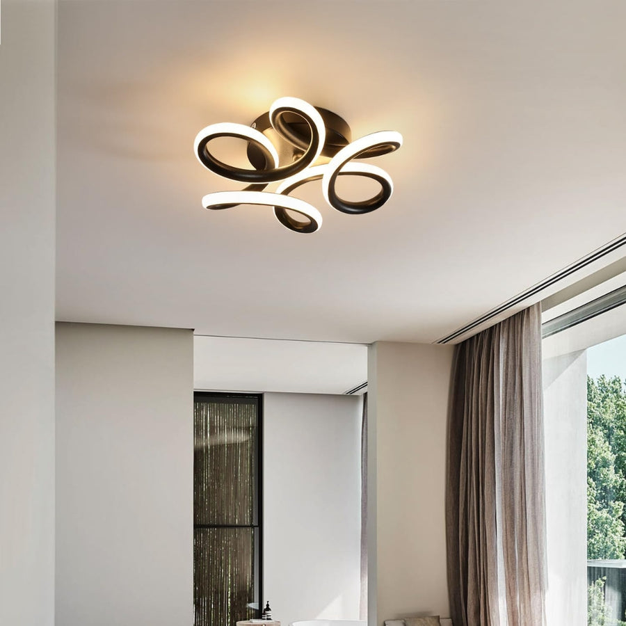 LED LED vrchol Helix, 44 W, vlnité, studené/horúce/neutrálne svetlo, čierne