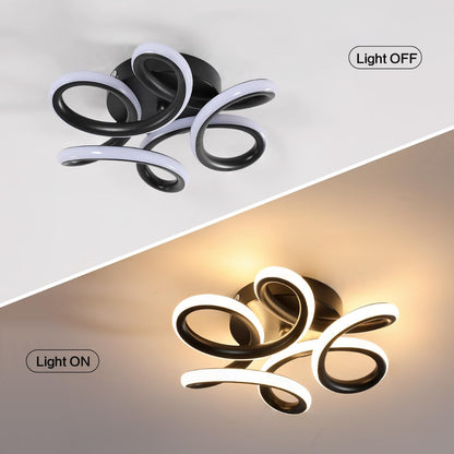 LED LED vrchol Helix, 44 W, vlnité, studené/horúce/neutrálne svetlo, čierne