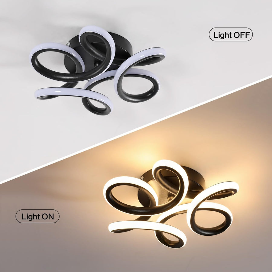 LED LED vrchol Helix, 44 W, vlnité, studené/horúce/neutrálne svetlo, čierne
