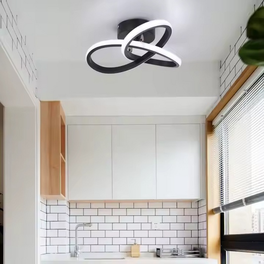 LED LED vrcholy nekonečné, 42 W, 2 kruhy, studené/horúce/neutrálne svetlo, čierna