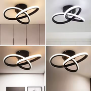 LED LED vrcholy nekonečné, 42 W, 2 kruhy, studené/horúce/neutrálne svetlo, čierna