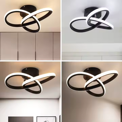 LED LED vrcholy nekonečné, 42 W, 2 kruhy, studené/horúce/neutrálne svetlo, čierna