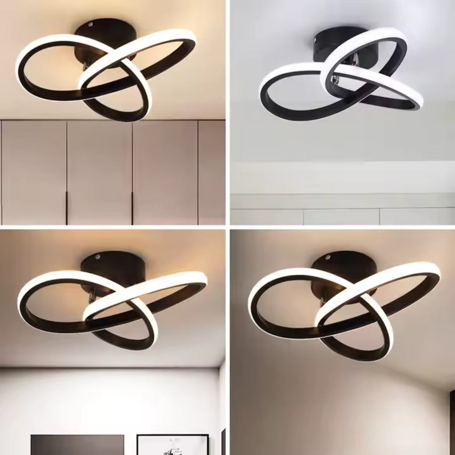 LED LED vrcholy nekonečné, 42 W, 2 kruhy, studené/horúce/neutrálne svetlo, čierna