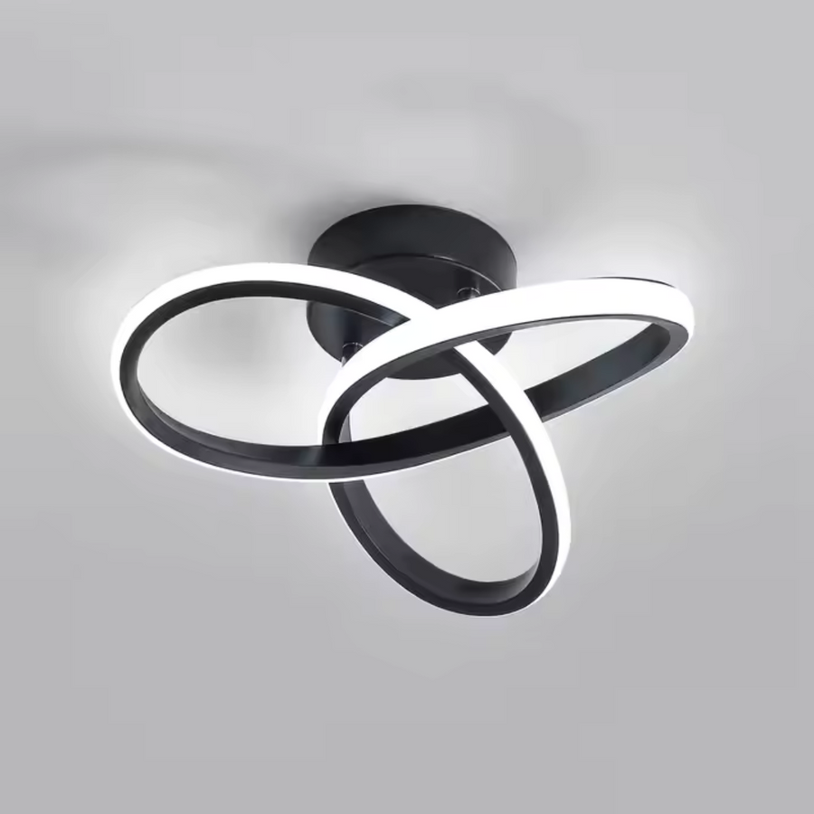 LED LED vrcholy nekonečné, 42 W, 2 kruhy, studené/horúce/neutrálne svetlo, čierna