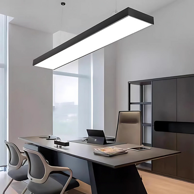 LED závesný luster DARIN, 120cm, 23W, nastaviteľná výška, studené svetlo, čierny