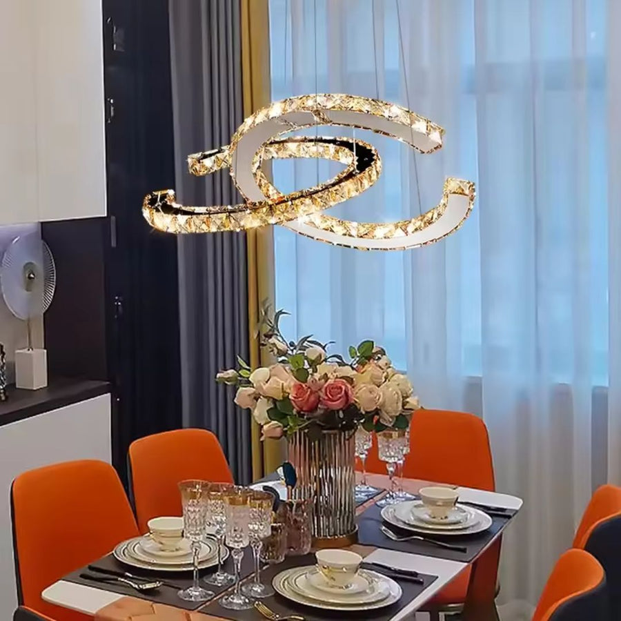LED dióda LED PRISM Antea, diaľkové ovládanie, 40 W, kryštál a kov, nestabilná, nastaviteľná výška, studené/horúce/neutrálne svetlo