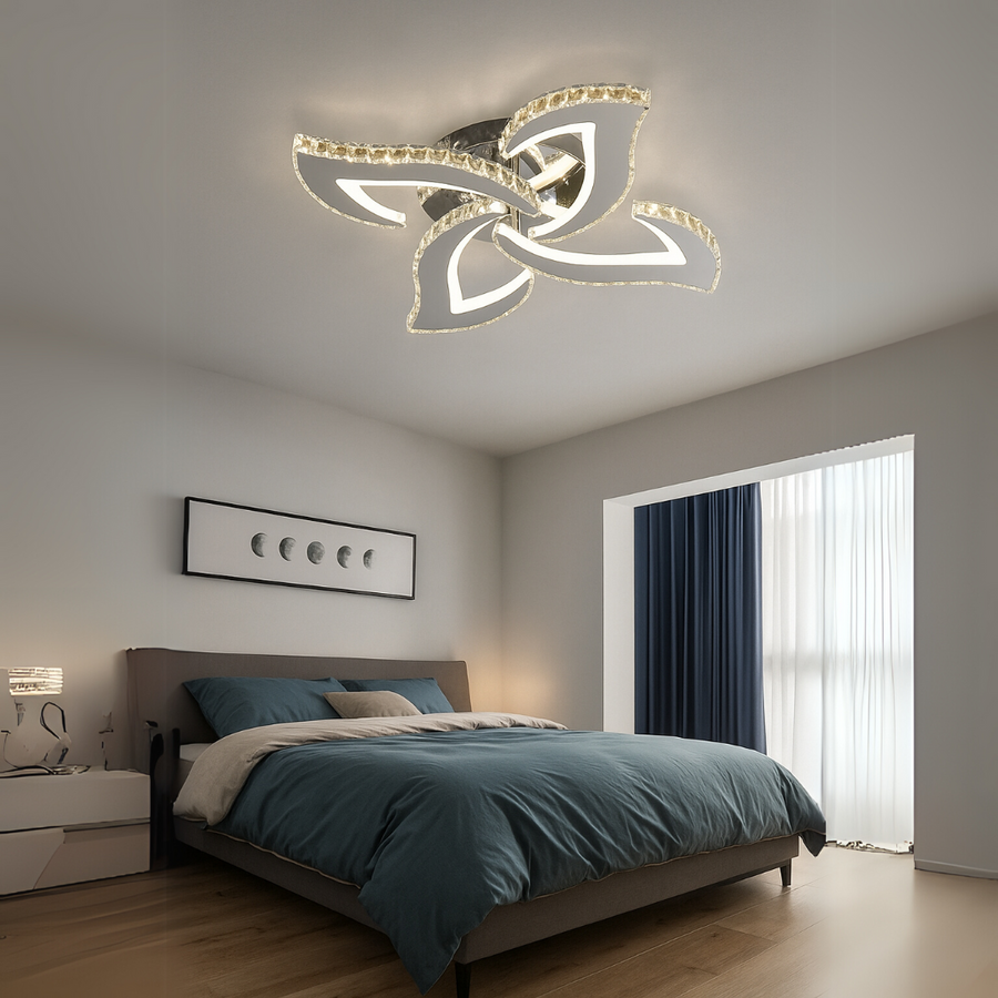 LED LED lud Alejandro s diaľkovým ovládaním, lúč, chróm, kryštály, 3000K/4000K/6000K