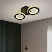 Lust Led Nova Rovon s kryštálmi, diaľkovým ovládaním, 2 svetelnými zdrojmi, 29W, čiernou a nerezou