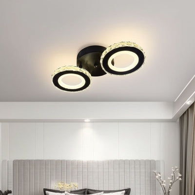 Lust Led Nova Rovon s kryštálmi, diaľkovým ovládaním, 2 svetelnými zdrojmi, 29W, čiernou a nerezou