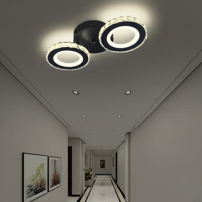 Lust Led Nova Rovon s kryštálmi, diaľkovým ovládaním, 2 svetelnými zdrojmi, 29W, čiernou a nerezou