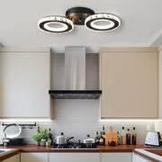 Lust Led Nova Rovon s kryštálmi, diaľkovým ovládaním, 2 svetelnými zdrojmi, 29W, čiernou a nerezou