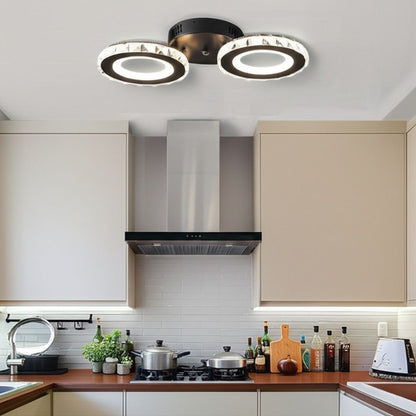 Lust Led Nova Rovon s kryštálmi, diaľkovým ovládaním, 2 svetelnými zdrojmi, 29W, čiernou a nerezou