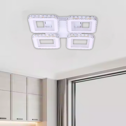 LED LED Leila s diaľkovým ovládaním, 150 W, Chrome s bielym, kovovým a krištáľovým, Daisy, RGB