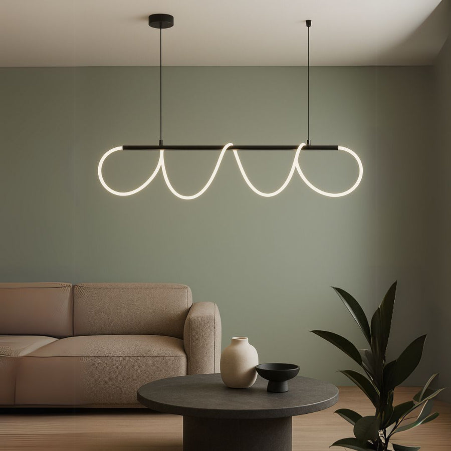 Pozastavená Lustra LED Acril Divino 25W s diaľkovým ovládaním, lúč, 3000K, čierna