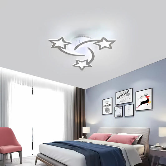 LED luster s diaľkovým ovládaním hypomoa, 56 W, 3 hviezdičky, studené/horúce/neutrálne svetlo, nestabilné, biele