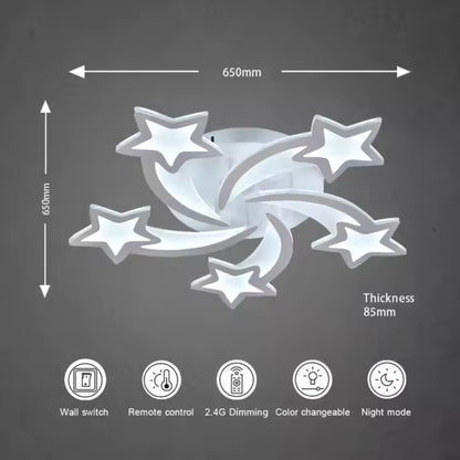 LED luster s diaľkovým ovládaním hypomoa, 69 W, 5 hviezdičiek, studené/horúce/neutrálne svetlo, nestabilné, biele