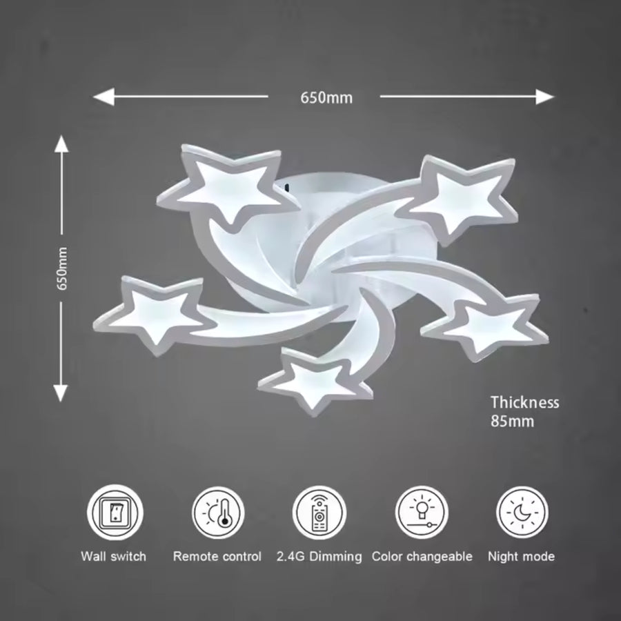 LED luster s diaľkovým ovládaním hypomoa, 69 W, 5 hviezdičiek, studené/horúce/neutrálne svetlo, nestabilné, biele