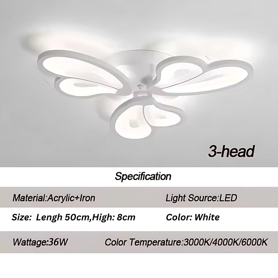 LED túžba s diaľkovým ovládaním kvetu, 43 W, 3 okvetné lístky, studené/horúce/neutrálne svetlo, nestabilné, biele