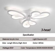 LED túžba s diaľkovým ovládaním kvetu, 43 W, 3 okvetné lístky, studené/horúce/neutrálne svetlo, nestabilné, biele