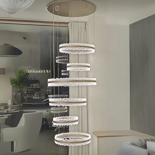 Závesný LED luster s diaľkovým ovládaním NIVALIS Grand 480W, studené/teplé/neutrálne svetlo, stmievateľné, výškovo nastaviteľné, zlaté moderné lustre Predvolený názov Alessandro Design