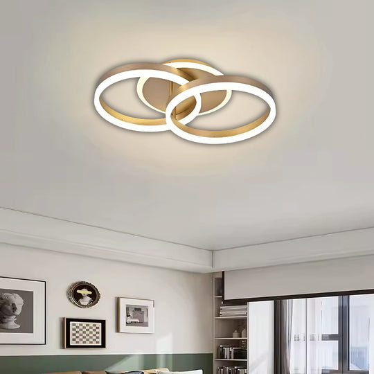 LED luster s diaľkovým ovládaním RINOVA 41W, 2 kruhy, studené/teplé/neutrálne svetlo, stmievateľné, zlatý LED luster s diaľkovým ovládaním Predvolený názov Alessandro Design