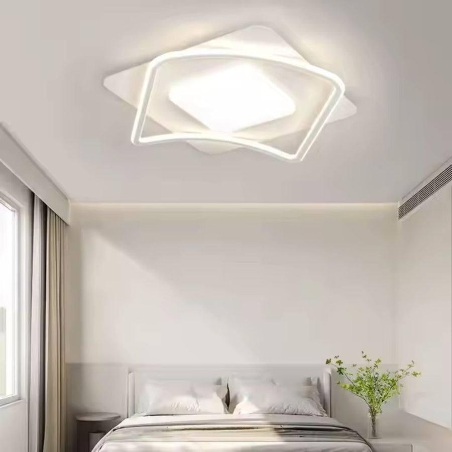 LED túžba s diaľkovým ovládaním moderného vetra, 106 W, 2 štvorce, studené/horúce/neutrálne svetlo, nestabilné, biele