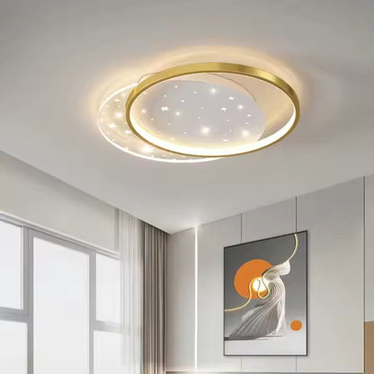 LED túžba s diaľkovým ovládaním Lunaro Lucenta, 110 W, 2 kruhov, studené/horúce/neutrálne svetlo, nestabilné, zlaté