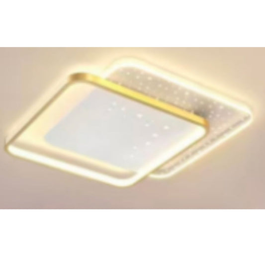 LED luster s diaľkovým ovládaním GILDRA, 110 W, 2 štvorce, studené/horúce/neutrálne svetlo, nemilosrdné, zlaté