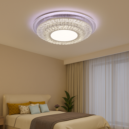 LED luster s diaľkovým ovládačom MIRALUX RGB, 70W, modré/studené/teplé svetlo, stmievateľné, biela