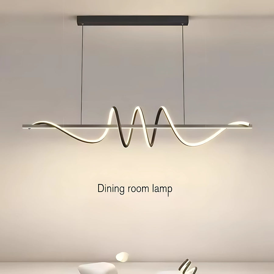 LED luster zavesený s diaľkovým ovládaním stuhy, 66 W, nastaviteľná výška, studené/horúce/neutrálne svetlo, nestabilné, čierne
