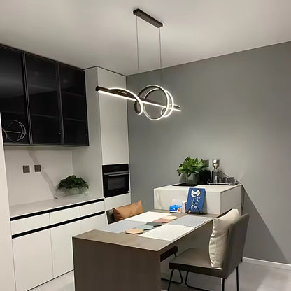 LED luster zavesený s diaľkovým ovládaním stuhy, 66 W, nastaviteľná výška, studené/horúce/neutrálne svetlo, nestabilné, čierne