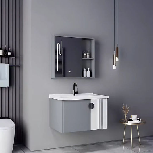 Súprava kúpeľňového nábytku MYKONOS, 80x40cm, 2 kusy, sivá a biela