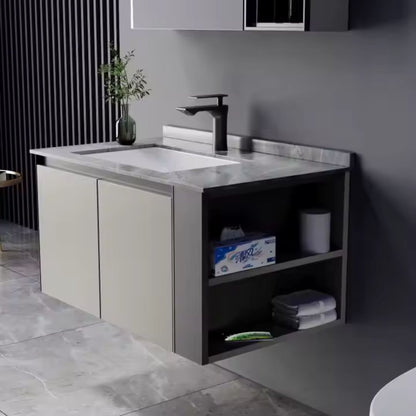 Nábytok z paoliny súprava na kúpeľ 2 kusy sivé