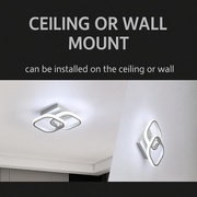 VERTEX Matrix LED luster, prekrývajúce sa diamanty, kovové rámy, 11W, 2 diamanty, studené/teplé/neutrálne svetlo 3000K/4000K/6000K, biely