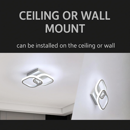 VERTEX Matrix LED luster, prekrývajúce sa diamanty, kovové rámy, 11W, 2 diamanty, studené/teplé/neutrálne svetlo 3000K/4000K/6000K, biely