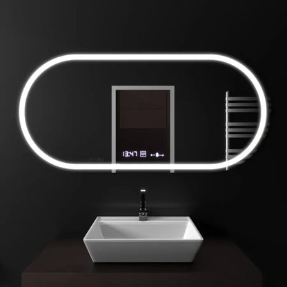 80x50cm oválne LED zrkadlo alterna Motionglow senzor Marcello Smoteble Clock Defosting System