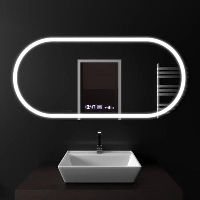 80x50cm oválne LED zrkadlo alterna Motionglow senzor Marcello Smoteble Clock Defosting System